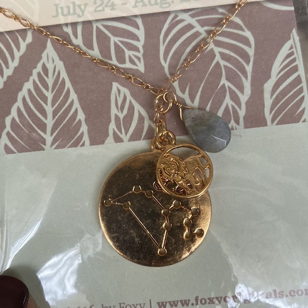 NWT! Foxy Originals Leo horoscope Gold Plated Necklace - Picture 2 of 6